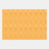 ゴールドオレンジの花の落書き ラッピングペーパーシート (正面2)