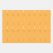 ゴールドオレンジの花の落書き ラッピングペーパーシート (正面)