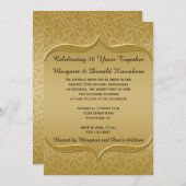 ゴールドオングールドデイジー オルネートフレーム 50周年記念 招待状 (正面/裏面)