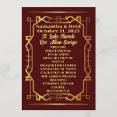 ゴールドオンブルガンディアートデコウェディング プログラム (正面)