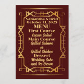 ゴールドオンブルガンディアートデコウェディング メニュー (正面)