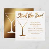 ゴールドオンブレ＆ホワイト カップル ストック ザ バー シャワー 招待状 (正面/裏面)