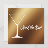 ゴールドオンブレ＆ホワイト カップル ストック ザ バー シャワー 招待状 (裏面)