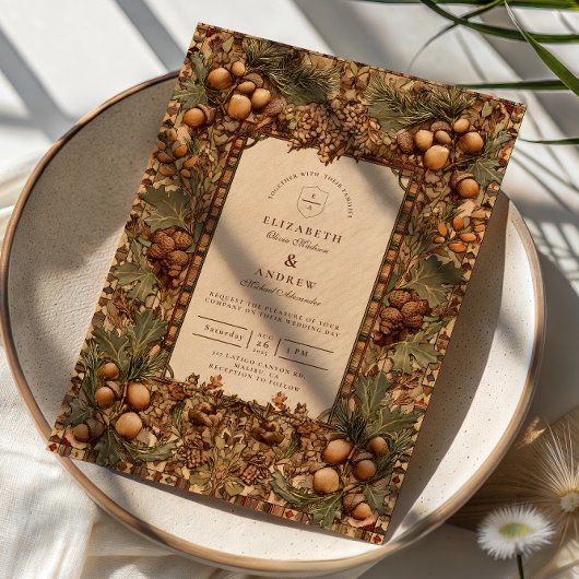 ゴールドオークの森のウェディング 招待状