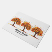 ゴールドオータムツリー ハッピースサンキューイング ご挨拶 ドアマット (アングル)