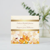 ゴールドオータムリーフウェディング 招待状 (スタンド正面)