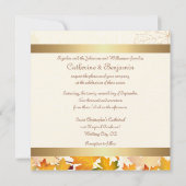 ゴールドオータムリーフウェディング 招待状 (裏面)