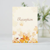 ゴールドオータムリーフ ウェディングレセプションカード エンクロージャーカード (スタンド正面)