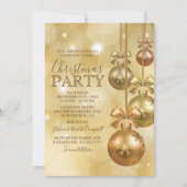 ゴールドオーナメントビジネスカンパニークリスマスパーティ 招待状 (正面)