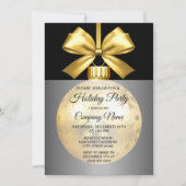 ゴールドオーナメントホリデー招待状 招待状 (正面)