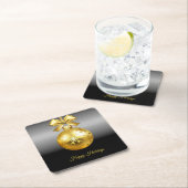 ゴールドオーナメントホリデー スクエアペーパーコースター (インサイチュ)