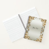 ゴールドオーナメントホワイトフラワーノートブック ノートブック (内部)