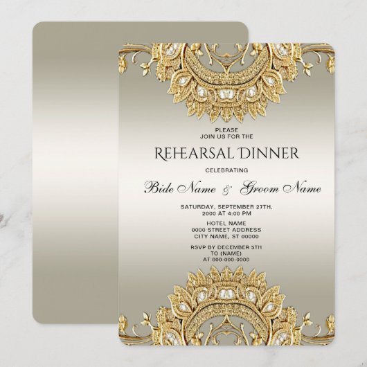 ゴールドオーナメントリハーサルディナー 招待状 (正面/裏面)