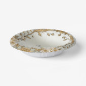 ゴールドオーナメント白花 ペーパーボウル (傾斜あり)