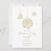 ゴールドオーナメント クリスマスホリデーパーティ 招待状 (正面)