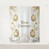 ゴールドオーナメント クリスマス ホリデーパーティ エレガント タペストリー (正面)
