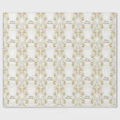 ゴールドオーナメント クリスマス ホリデーパーティ エレガント ラッピングペーパー (フラット)