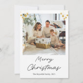 ゴールドオーナメント クリスマス 写真 グリーティングカード (正面)