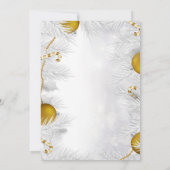 ゴールドオーナメント シルバー ホワイト クリスマスパーティ 招待状 (裏面)