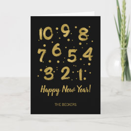 ゴールドカウントダウン 新年のホリデーグリーティングカード シーズンカード