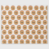 ゴールドカスタムビジネスロゴ 白背景を追加 ラッピングペーパー (フラット)