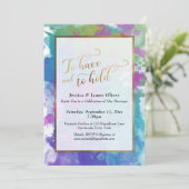 ゴールドカラーのアーティスティックなレセプション看板 招待状 (スタンド正面)