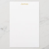 ゴールドカラーのプロフェッショナルでトレンディなミニマリスト名 便箋 (正面)