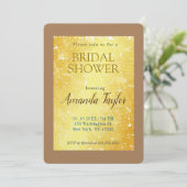 ゴールドカラーのミニマルなブライダルシャワー 招待状 (スタンド正面)