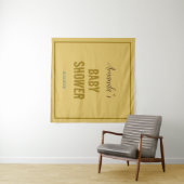 ゴールドカラーのモダンでミニマルなベビーシャワー タペストリー (インサイチュ(横))