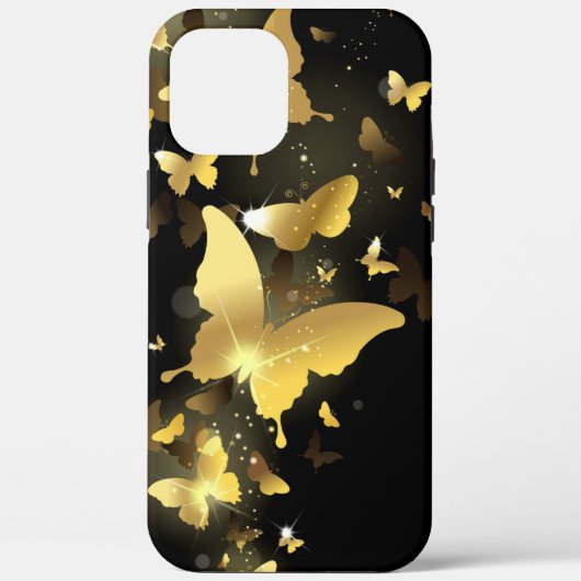 ゴールドカラーの蝶、背景、デザイン、スパークル Case-Mate iPhoneケース (裏面)