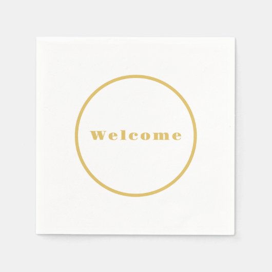 ゴールドカラー歓迎パーティーミニマルプロフェッショナル スタンダードカクテルナプキン (正面)