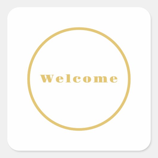 ゴールドカラー歓迎パーティー ミニマル プロフェッショナル スクエアシール (正面)