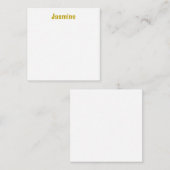 ゴールドカラー カリグラフィー プロフェッショナル ネーム ノートカード (正面/裏面)