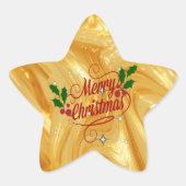 ゴールドカラー、メリークリスマス、 星シール (正面)