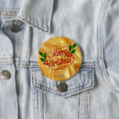 ゴールドカラー、メリークリスマス、 缶バッジ (インサイチュ)