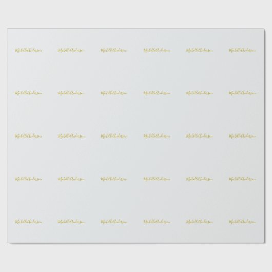 ゴールドカラー モダン ミニマリスト 手書き ネーム ラッピングペーパー (フラット)