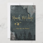 ゴールドカリグラフィーウィンターワールドホリデーパーティー 招待状 (裏面)