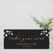 ゴールドカリグラフィーグリーンエリート 席へどうぞ トップカード 招待状 (スタンド正面)