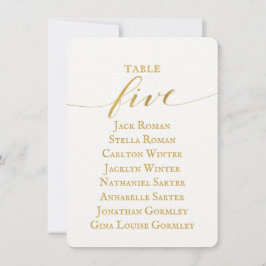 ゴールドカリグラフィー結婚式席次表カード 招待状