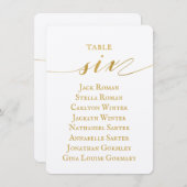 ゴールドカリグラフィー結婚式席次表カード 招待状 (正面/裏面)