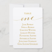 ゴールドカリグラフィー結婚式席次表カード 招待状 (裏面)