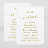 ゴールドカリグラフィー結婚式席次表カード 招待状 (正面/裏面)