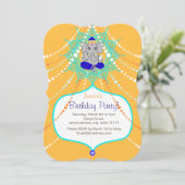 ゴールドガネーシュ誕生日 5" x 7" 招待状カード- 招待状 (スタンド正面)