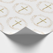 ゴールドガーランド キリスト教十字架 ラッピングペーパー (角)