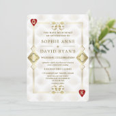 ゴールドギャツビー カジノロワイヤルベガスポーカーウェディング 招待状 (スタンド正面)