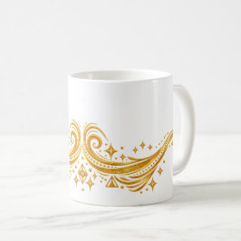 ゴールドギャラクティックスワールと星 コーヒーマグカップ