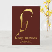 ゴールドクイルペン クリスマスカード 「メリークリスマス」 カード (黄色い花)