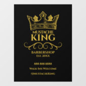 ゴールドクラウンキング マスタッシュ バーバーショップ ビジネス ウィンドウサイン (シート)