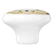 ゴールドクリスタルスターフィッシュ海星2Dグラフィック宝石 セラミックノブ (側面)