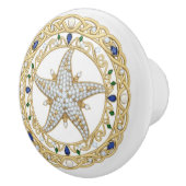 ゴールドクリスタルスターフィッシュ海星2Dグラフィック宝石 セラミックノブ (右)